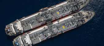 LNG ship-to-ship transfer bird's eye view